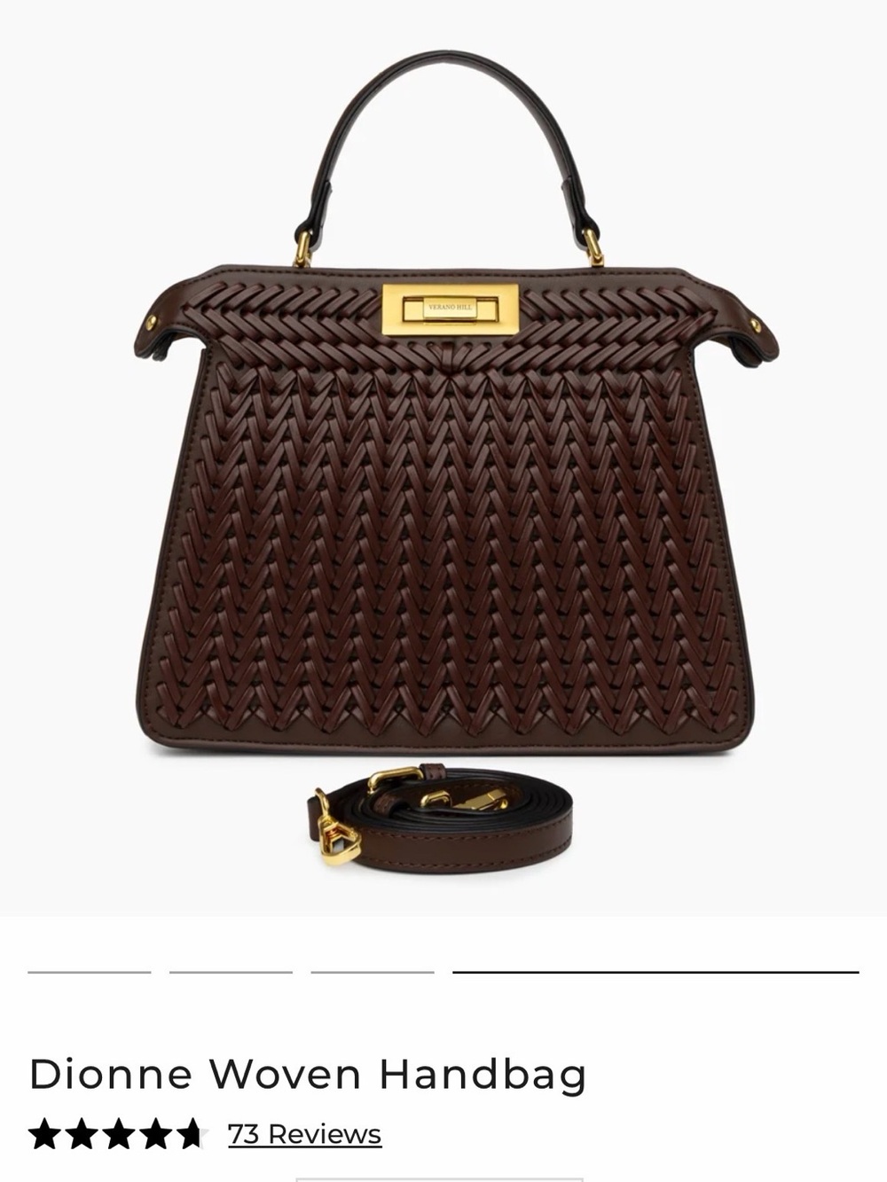 Dionne Woven Satchel in Dark Brown